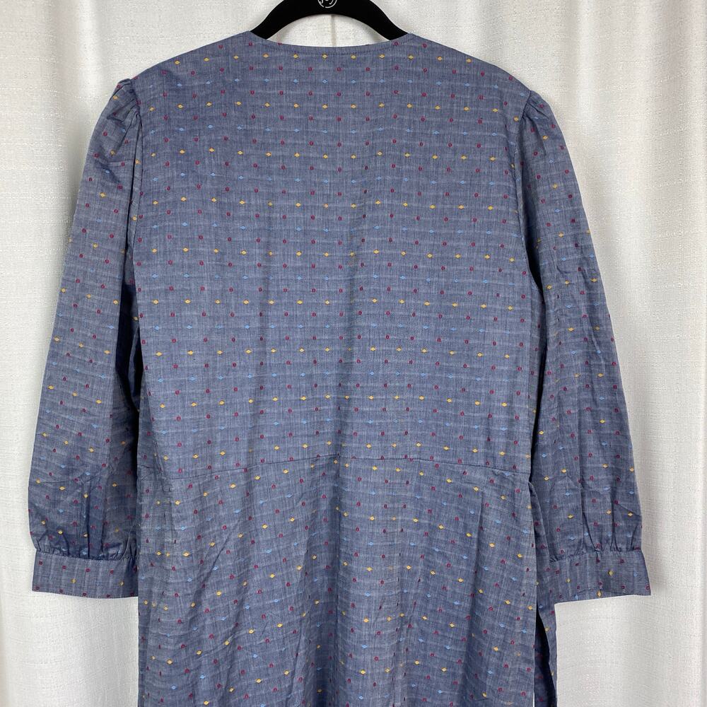 Draper James Embroidered Dot Chambray Wrap Dress Sz.12 NWT - Picture 13 of 16